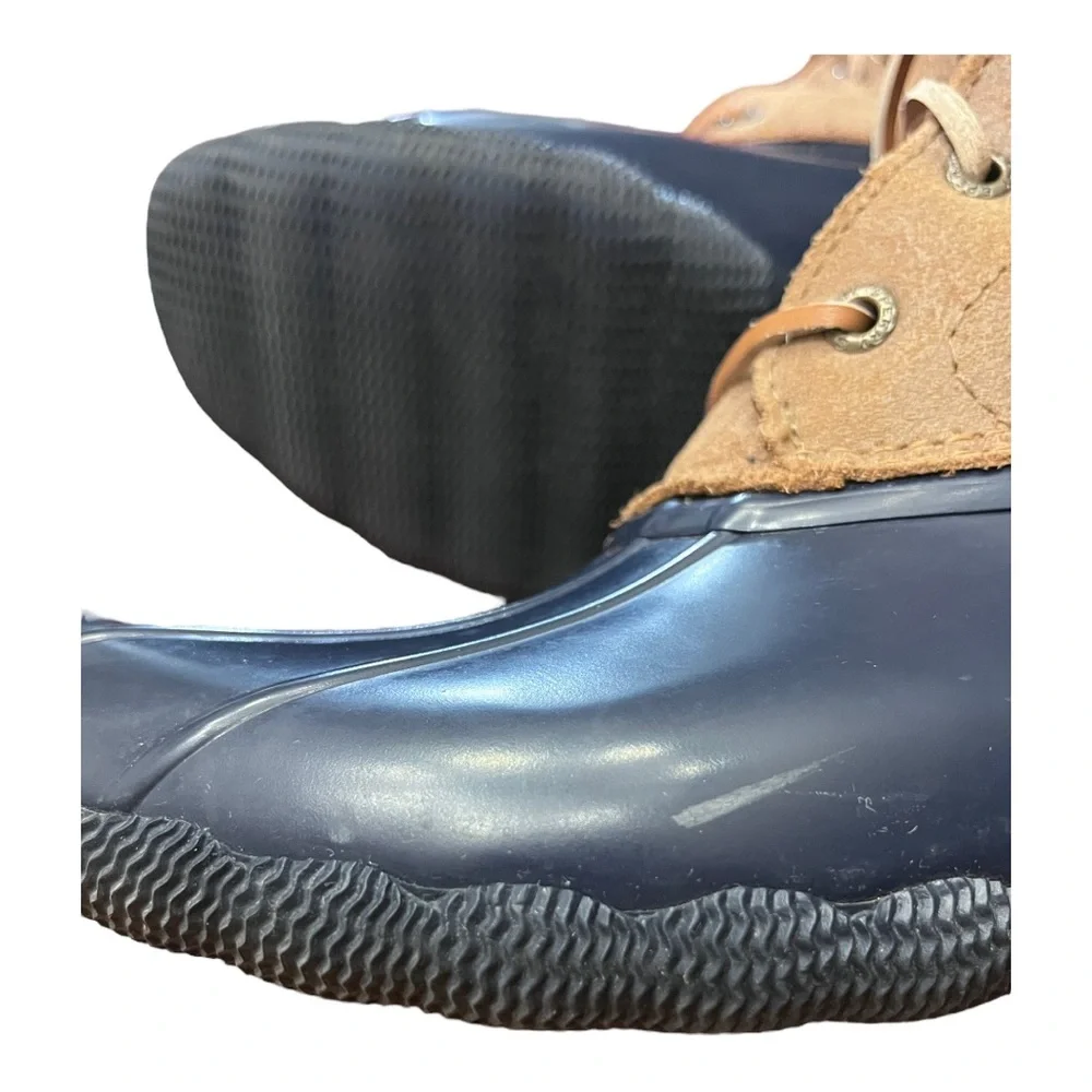 Sperry Saltwater Duck Boot Navy Waterproof Lower Leather Upper Women’s Size 9